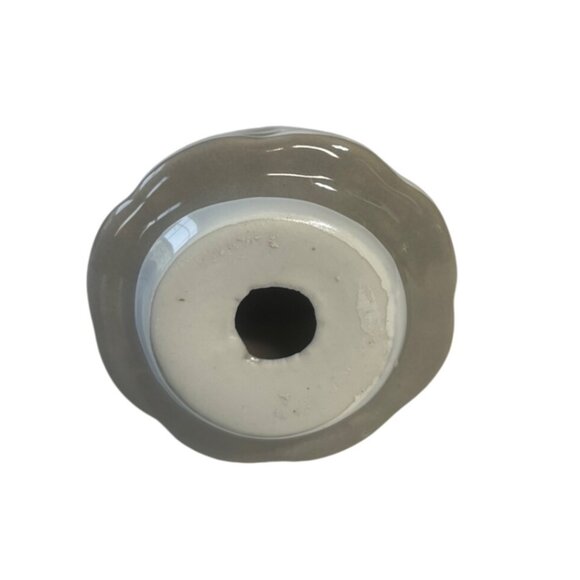 Set of 4 Holiday Style Ceramic Tree Ornaments  2.5" X 4 " New Beige White - Picture 3 of 5